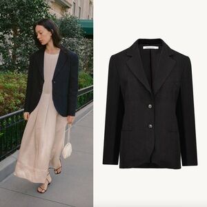 Something to Hold City Linen Blazer Black